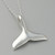 Whale Tail Pendant Necklace - Sterling Silver