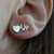 Heartbeat Stud Ear Climber Earrings - 925 Sterling Silver