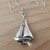 Sailboat Charm Necklace - Sterling Silver (Movable)