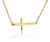 Sideways Cross Necklace - Yellow Gold Plated Sterling Silver 19" chain