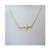 Sideways Cross Necklace - Yellow Gold Plated Sterling Silver 19" chain