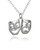 Comedy Tragedy Pendant Necklace - 925 Sterling Silver