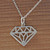 Diamond Outline Charm Necklace - Sterling Silver