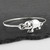 Sterling Silver Elephant Bangle Bracelet with Latch