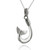 Hawaiian Fish Hook with Whale Tail Necklace - Sterling Silver
