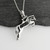 Sterling Silver Jumping Horse and Rider Necklace, 18" Chain