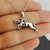Sterling Silver Jumping Horse and Rider Necklace, 18" Chain