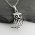 Detailed Owl Pendant - Openwork 925 Sterling Silver