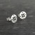 Round Etched Compass Earrings - 925 Sterling Silver