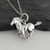 3D Galloping Horse Necklace - 925 Sterling Silver