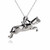 Jumping Horse and Rider Necklace - 925 Sterling Silver