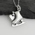 I Heart Ice Skating Charm Necklace - 925 Sterling Silver