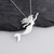 Swimming Mermaid Silhouette Necklace - Sterling Silver