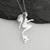 Sitting Mermaid Silhouette Necklace - Sterling Silver