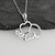 Elephant Outline Necklace - CZ, Sterling Silver