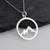 Round Mountain Peaks Cutout Necklace - 925 Sterling Silver