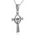 Textured Irish Claddagh Cross Necklace - 925 Sterling Silver