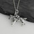 Race Horse w/ Jockey Necklace - 925 Sterling Silver