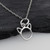 Tiny Cat Head Outline Necklace - Sterling Silver