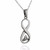 Trinity Knot Vertical Infinity Sign Necklace - Sterling Silver