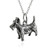 3D Scottish Terrier Scottie Dog Charm Necklace - Sterling Silver