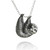 Textured Sloth Slider Necklace - Sterling Silver