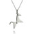 Origami Horse Charm Necklace - Sterling Silver