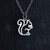 Squirrel Outline Charm Necklace, Sterling Silver Squirrel Outline Charm Necklace, Sterling Silver