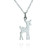 Fawn Baby Deer Silhouette Charm Necklace, Sterling Silver