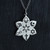 Lotus Flower w/ Coexist Symbols Charm Necklace in Sterling Silver