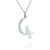 Moon w/ Kitty Silhouette Charm Necklace - Sterling Silver Moon w/ Kitty Silhouette Charm Necklace - Sterling Silver