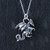 3D Dragon Charm Necklace - Oxidized Sterling Silver