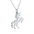 Unicorn with Heart Cutout Necklace, Sterling Silver