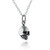 Tiny 3D Skull Charm Necklace - Sterling Silver