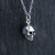 Tiny 3D Skull Charm Necklace - Sterling Silver