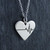 Heart w/ Heartbeat Necklace - Sterling Silver