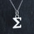Greek Alphabet Letter Sigma Charm Necklace - Sterling Silver