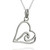 Ocean Wave in Heart Sterling Silver Pendant Necklace