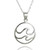 Two Ocean Waves in Circle Pendant Necklace - Sterling Silver