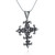 Fleur-de-lis Cross Pendant Necklace - Sterling Silver