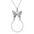 Butterfly Charm Holder Pendant Necklace, Sterling Silver Butterfly Charm Holder Pendant Necklace, Sterling Silver