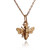 Tiny Rose Gold Plated Bee Charm Necklace, Sterling Silver