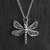 Dragonfly Charm Necklace w/ Filigree Wings, Sterling Silver