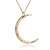 Rose Gold Hammered Crescent Moon Necklace, Sterling Silver