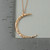 Rose Gold Hammered Crescent Moon Necklace, Sterling Silver