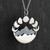 Mountain Charm w/ Phases of the Moon Necklace, Sterling Silver