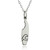 Small Surfboard w/ Shark Bite Charm Necklace, Sterling Silver