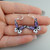 Violet Black and White Butterfly Earrings, Sterling Silver Ear Wires Violet Black and White Butterfly Earrings, Sterling Silver Ear Wires