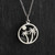Tropical Island Charm Necklace w/Palm Trees and Sun, Sterling Silver