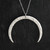 Hammered Crescent Moon Pendant Necklace, Sterling Silver Hammered Crescent Moon Pendant Necklace, Sterling Silver